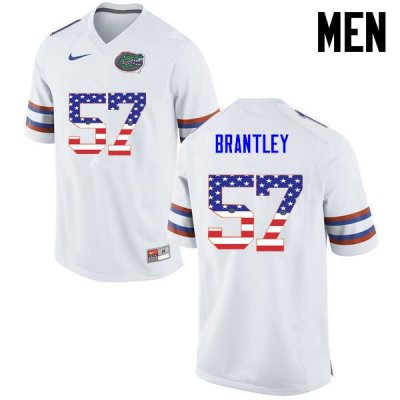 Men's Florida Gators #57 Caleb Brantley NCAA Nike White USA Flag Fashion Authentic Stitched College Football Jersey DTD2262NP